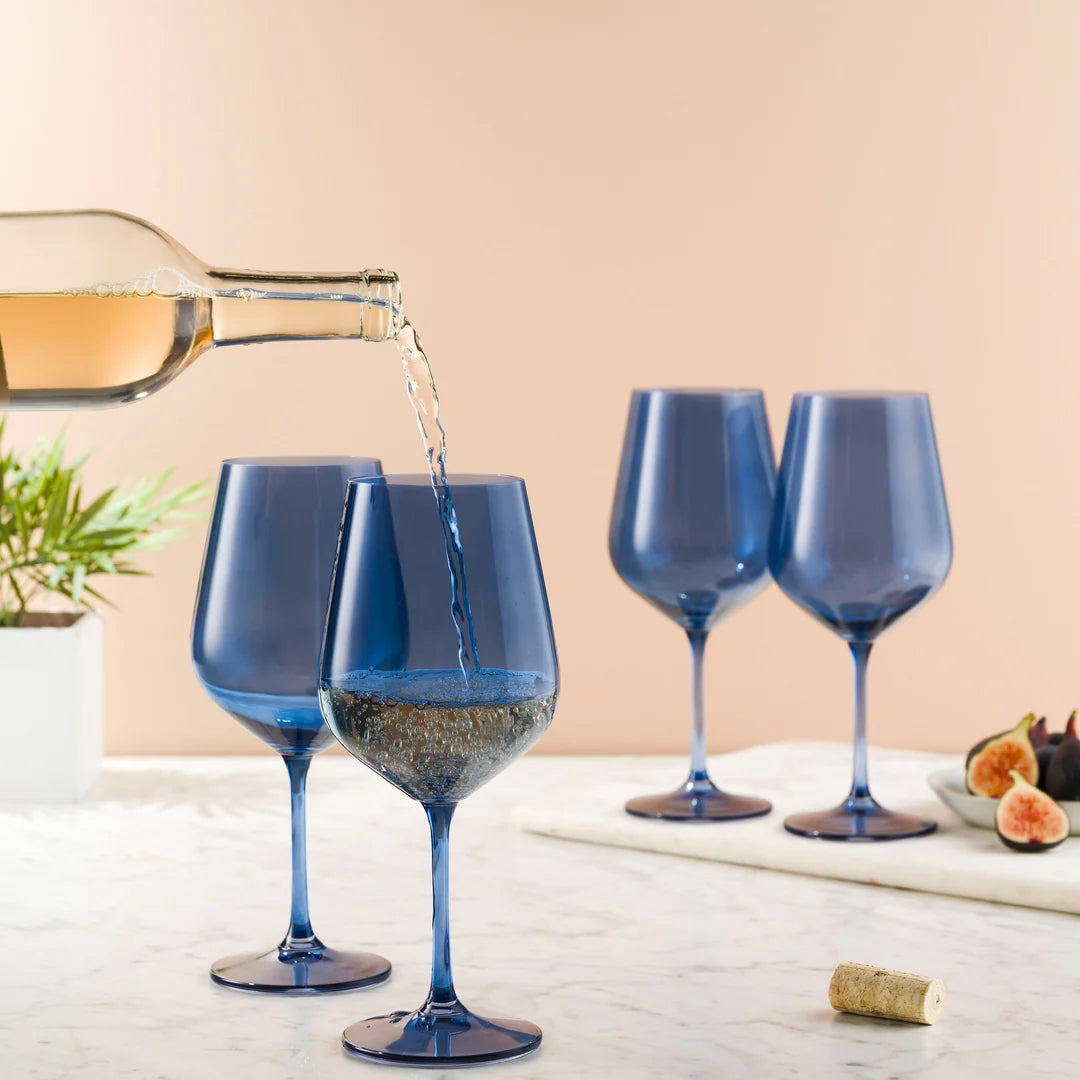 Sheer Blue Red Wine Glass