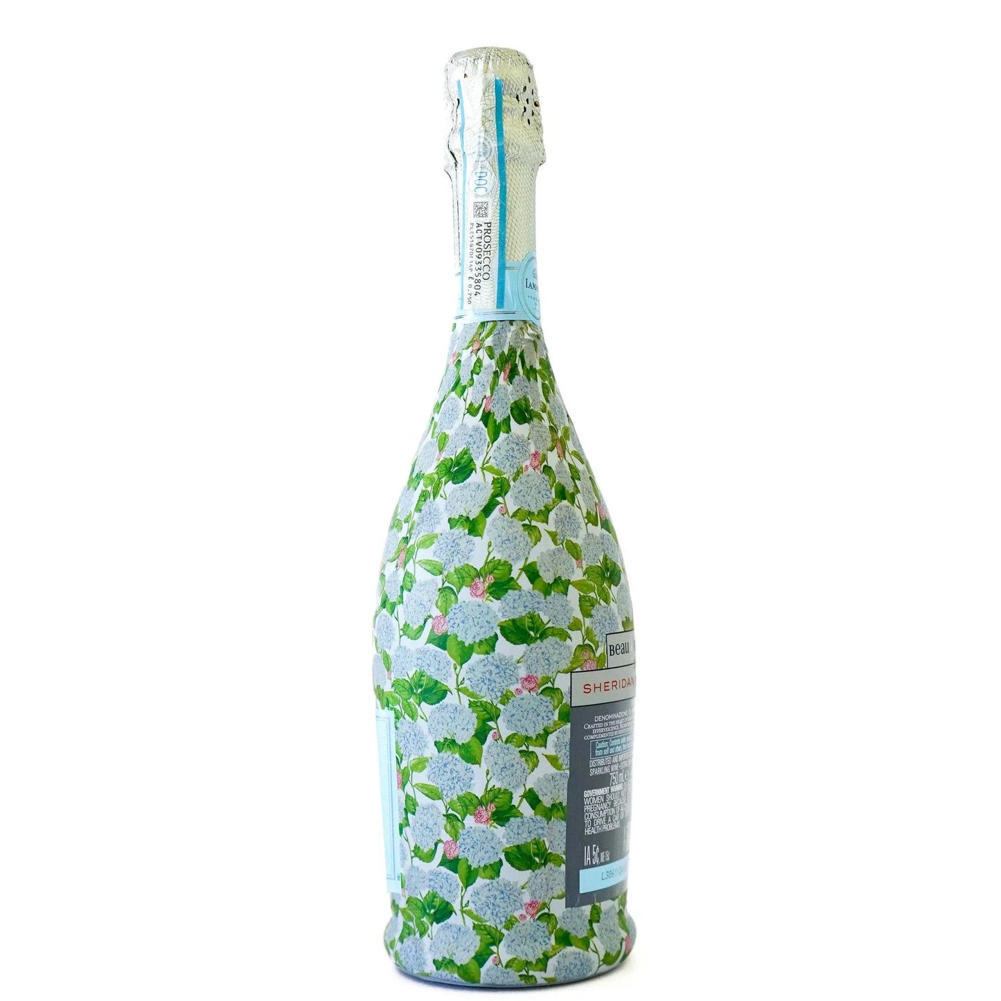 Beau Bottles X Sheridan French Collection Prosecco Wrap – Classic Hydrangea