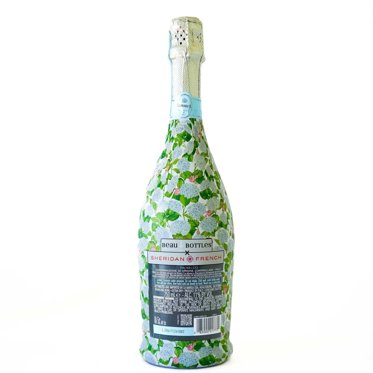 Beau Bottles X Sheridan French Collection Prosecco Wrap – Classic Hydrangea