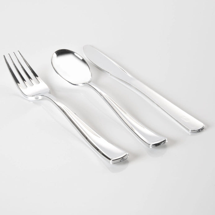 Silver Plastic 60pc Cutlery Set