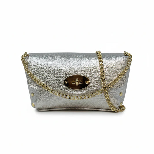 Genuine Italian Leather Top Handle Crossbody Bag