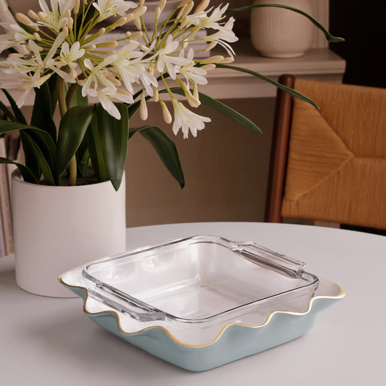 Encanto Carola Square Casserole Holder (Slate and White)