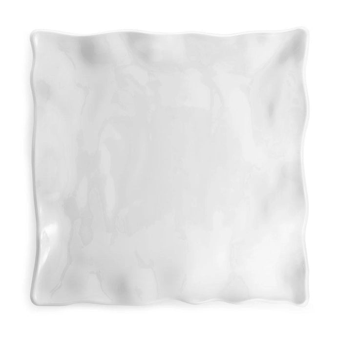 Ruffle White Melamine Square Small Platter