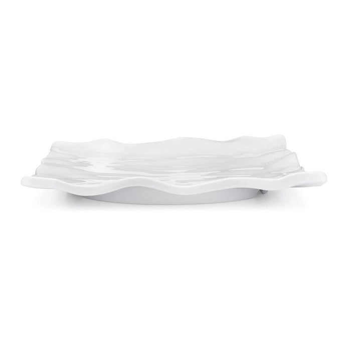 Ruffle White Melamine Square Small Platter