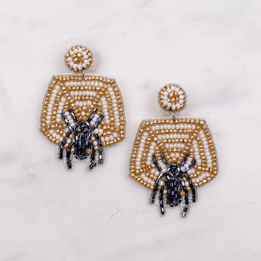 Spiderweb Beaded Earrings