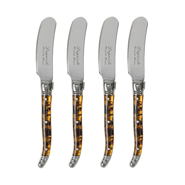 French Home Laguiole 4-Piece Tortoise Shell Spreader Set