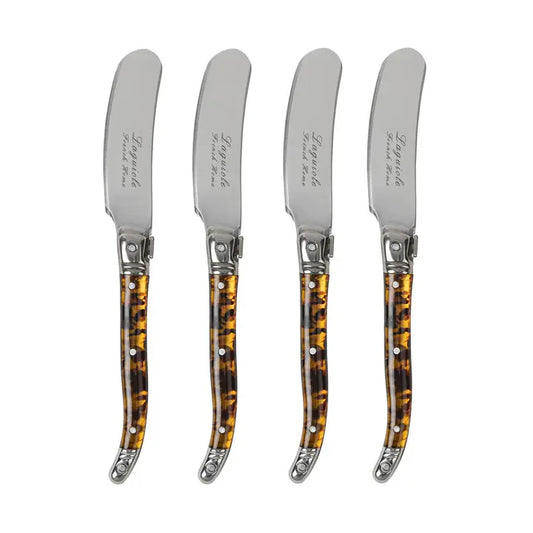 French Home Laguiole 4-Piece Tortoise Shell Spreader Set