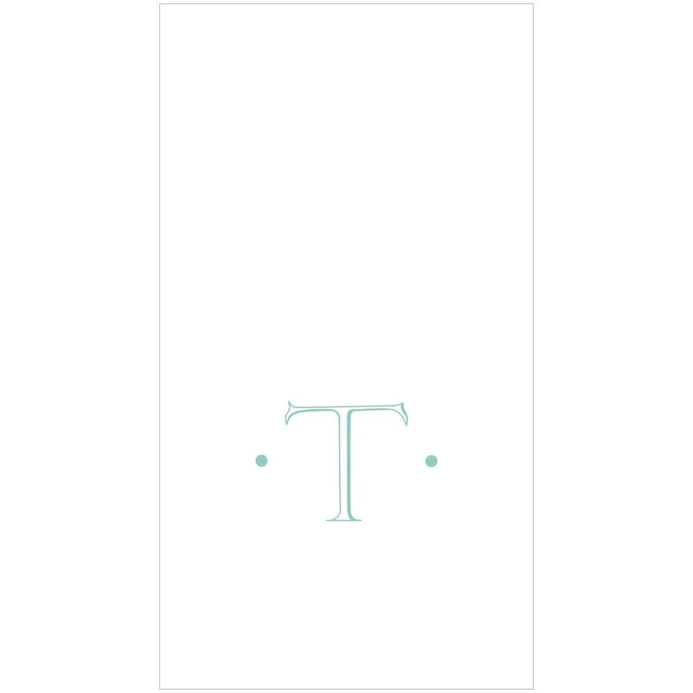 Antique Robin's Egg Single Initial Guest Towel Napkins