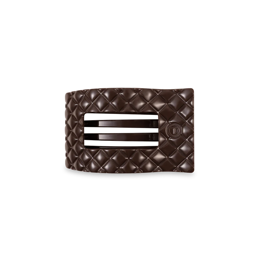 Teleties Truly Taupe Quilted Flat Rectangle Hair Clip