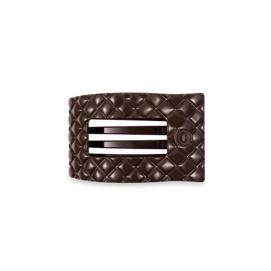 Teleties Truly Taupe Quilted Flat Rectangle Hair Clip