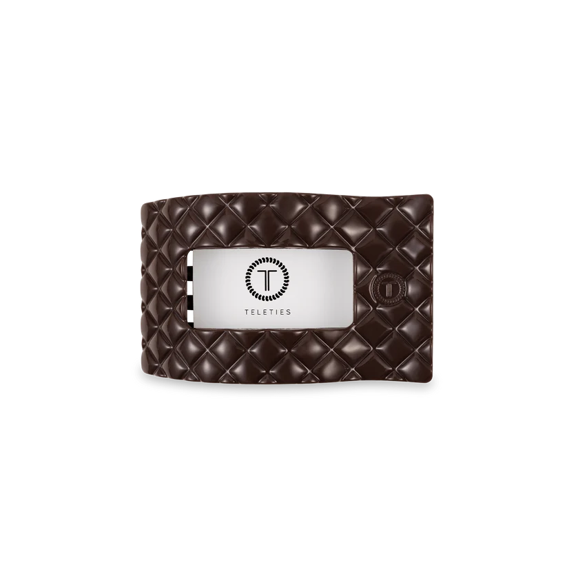 Teleties Truly Taupe Quilted Flat Rectangle Hair Clip