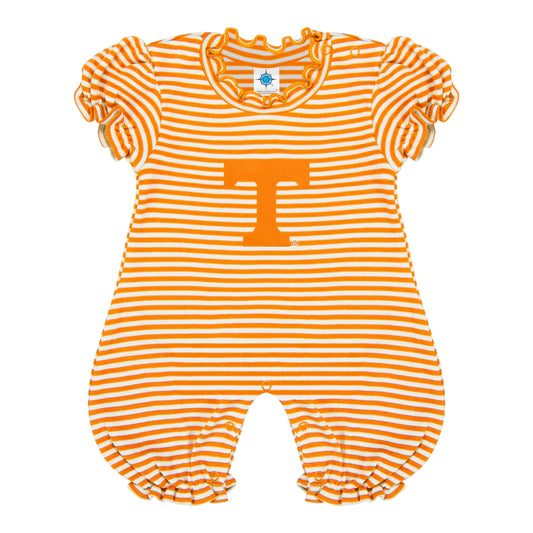 Tennessee Volunteers Striped Infant Puff Sleeve Romper
