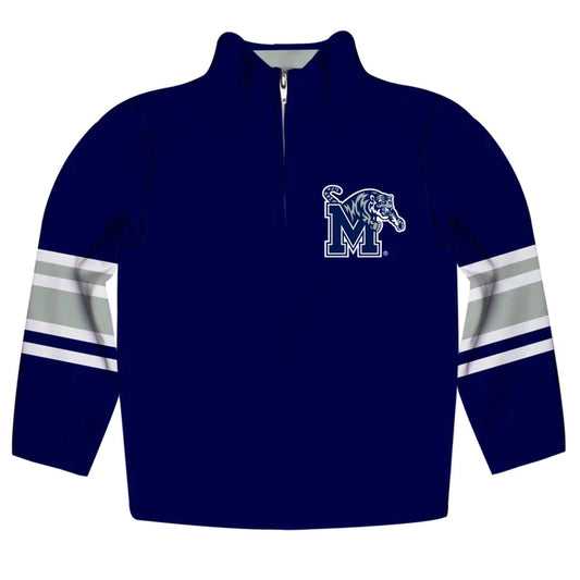 Memphis Tigers Blue Quarter Zip Pullover