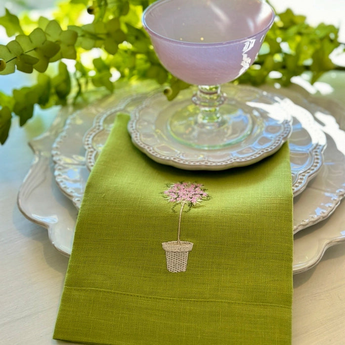 Pink Topiary Tri-Fold Napkin