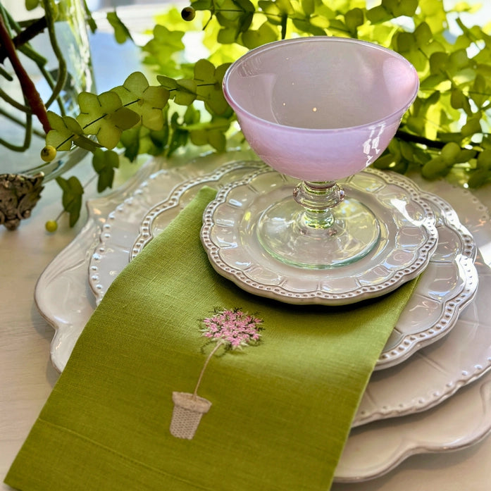 Pink Topiary Tri-Fold Napkin