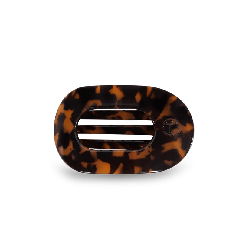 Teleties Tortoise Flat Round Hair Clip