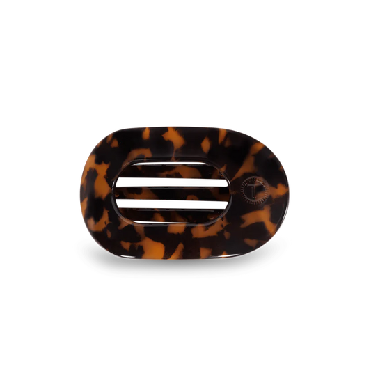 Teleties Tortoise Flat Round Hair Clip