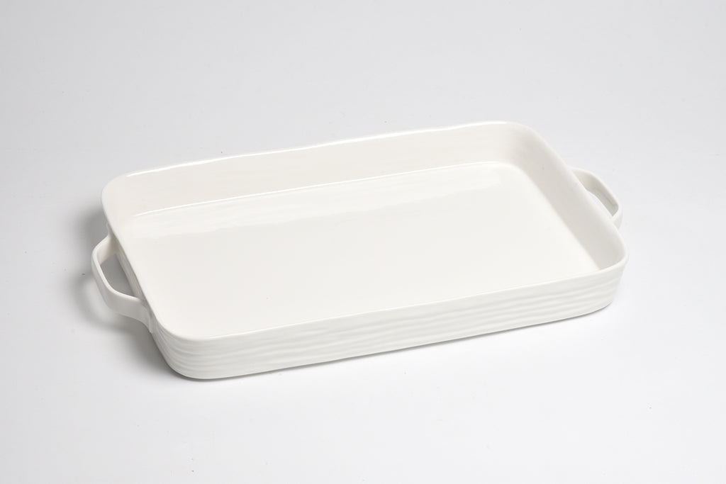 Le Blanc Rectangular Tray with Handles