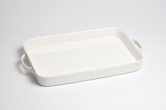 Le Blanc Rectangular Tray with Handles