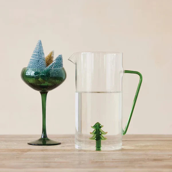 Tree Colorful Pitcher Glass Pitcher with Holiday Tree – Deep South Home and Gifts