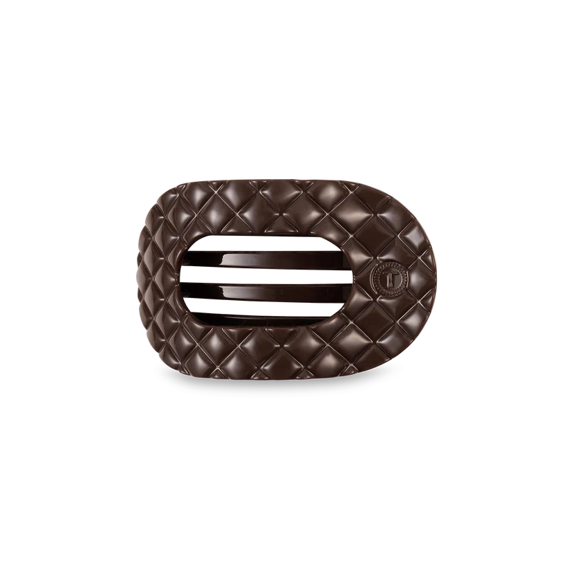 Teleties Truly Taupe Quilted Flat Round Hair Clip