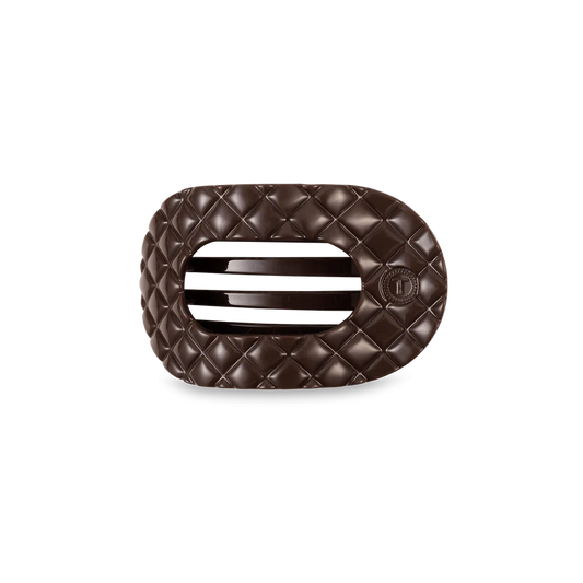 Teleties Truly Taupe Quilted Flat Round Hair Clip