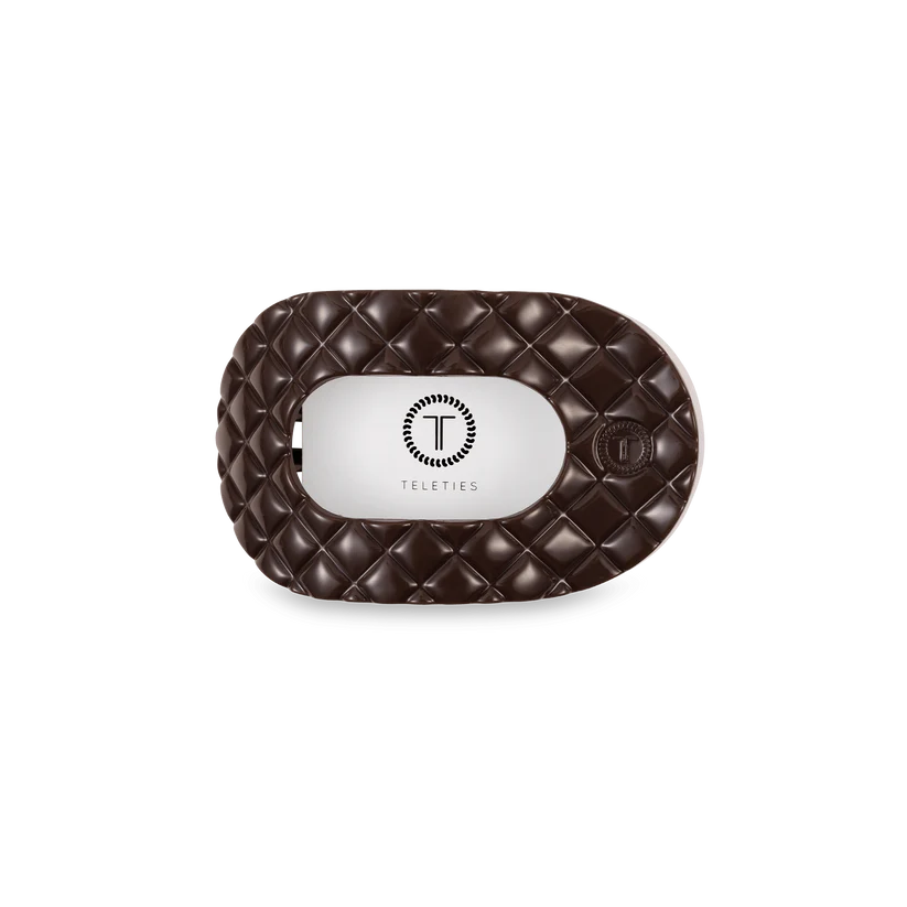 Teleties Truly Taupe Quilted Flat Round Hair Clip