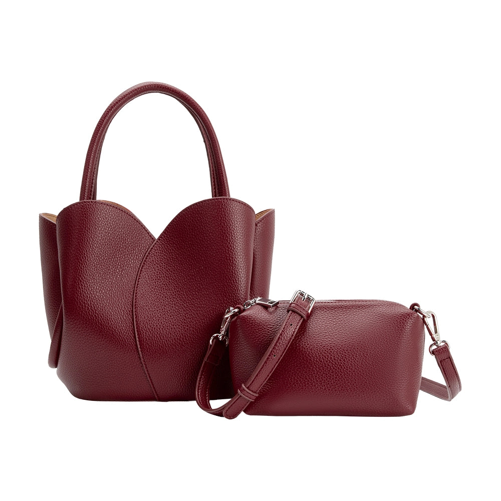 Tulip Burgundy Top Handle Bag