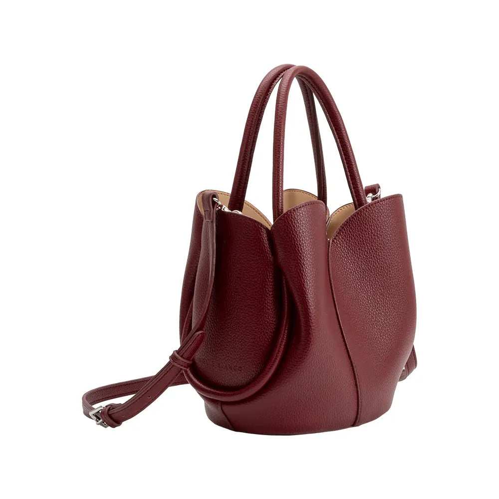 Tulip Burgundy Top Handle Bag