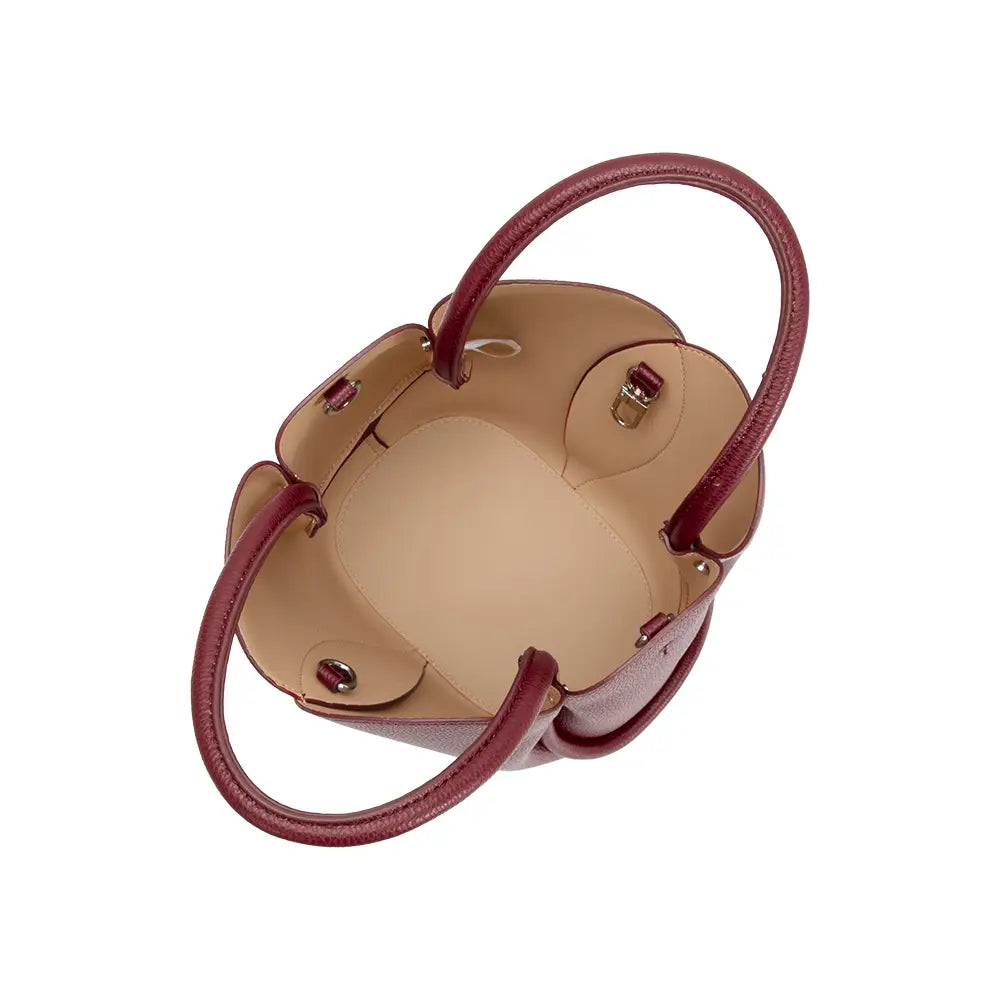 Tulip Burgundy Top Handle Bag