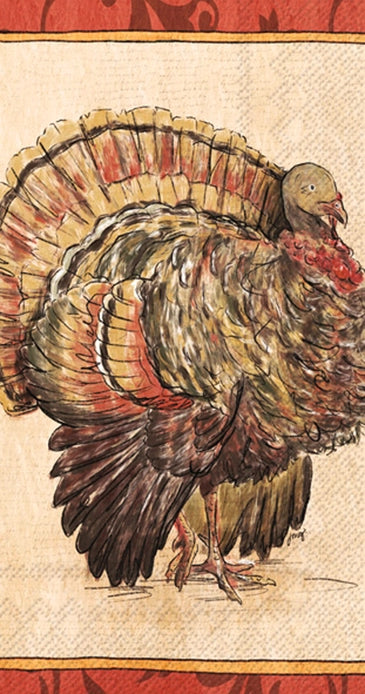 Painterly Turkey Paper Guest Towels