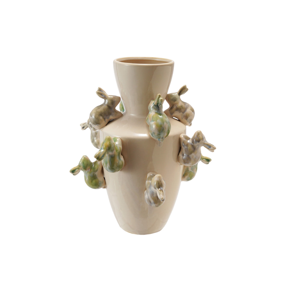 Reactive Glaze Stoneware Rabbit Vase
