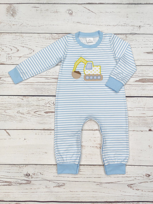 Boys Engineering Vehicles Appliqué Romper