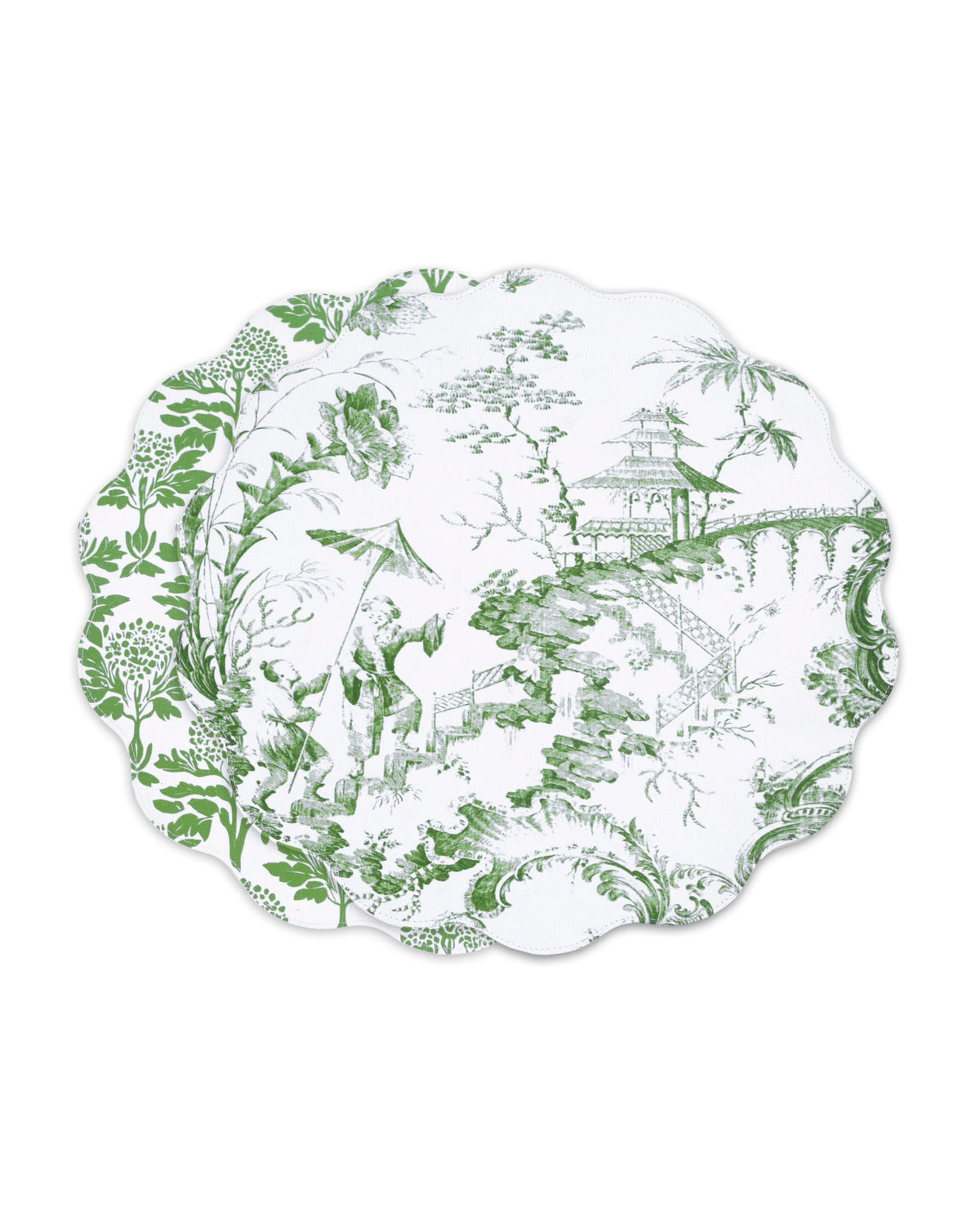 Vida Chinoiserie Reversible Round Placemats Set of 4