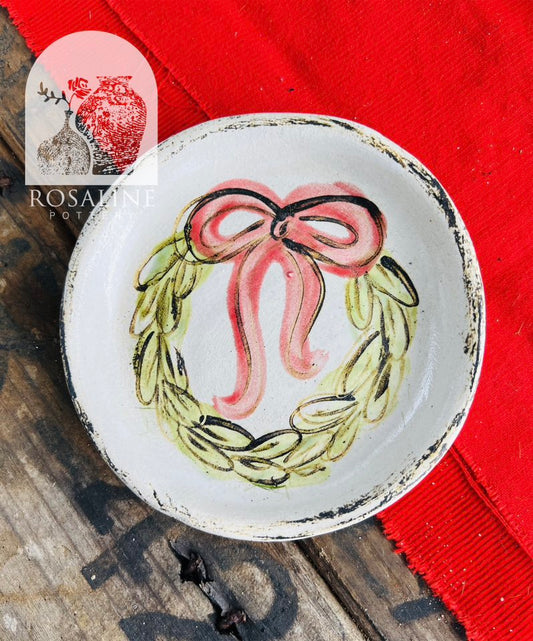 Rosaline Pottery Wreath Trinket Tray