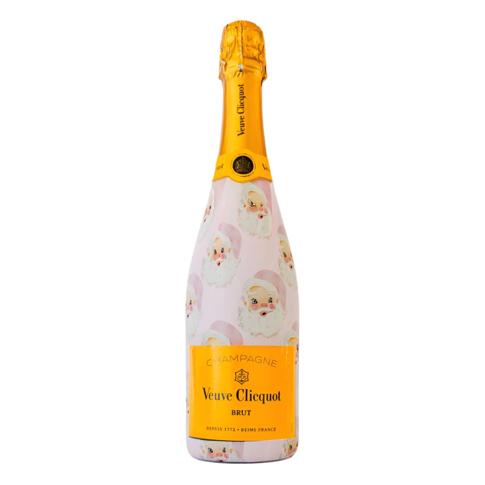 Beau Bottles Champagne Wrap – Limited Edition Watercolor Pink Santa