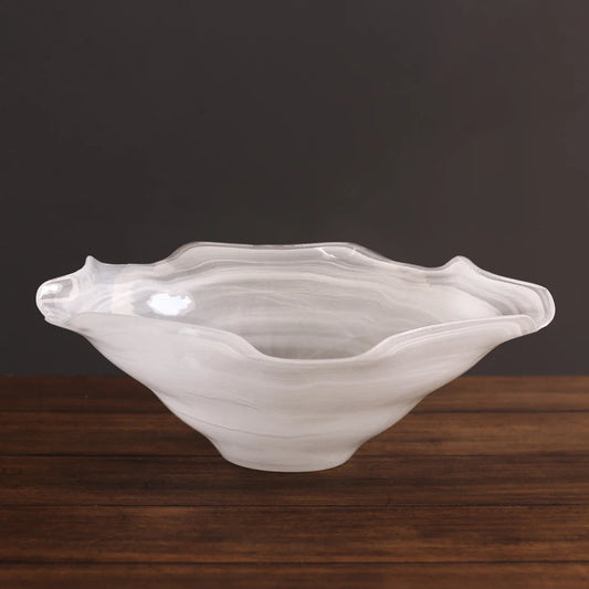 Glass Alabaster Wave Large Bowl
