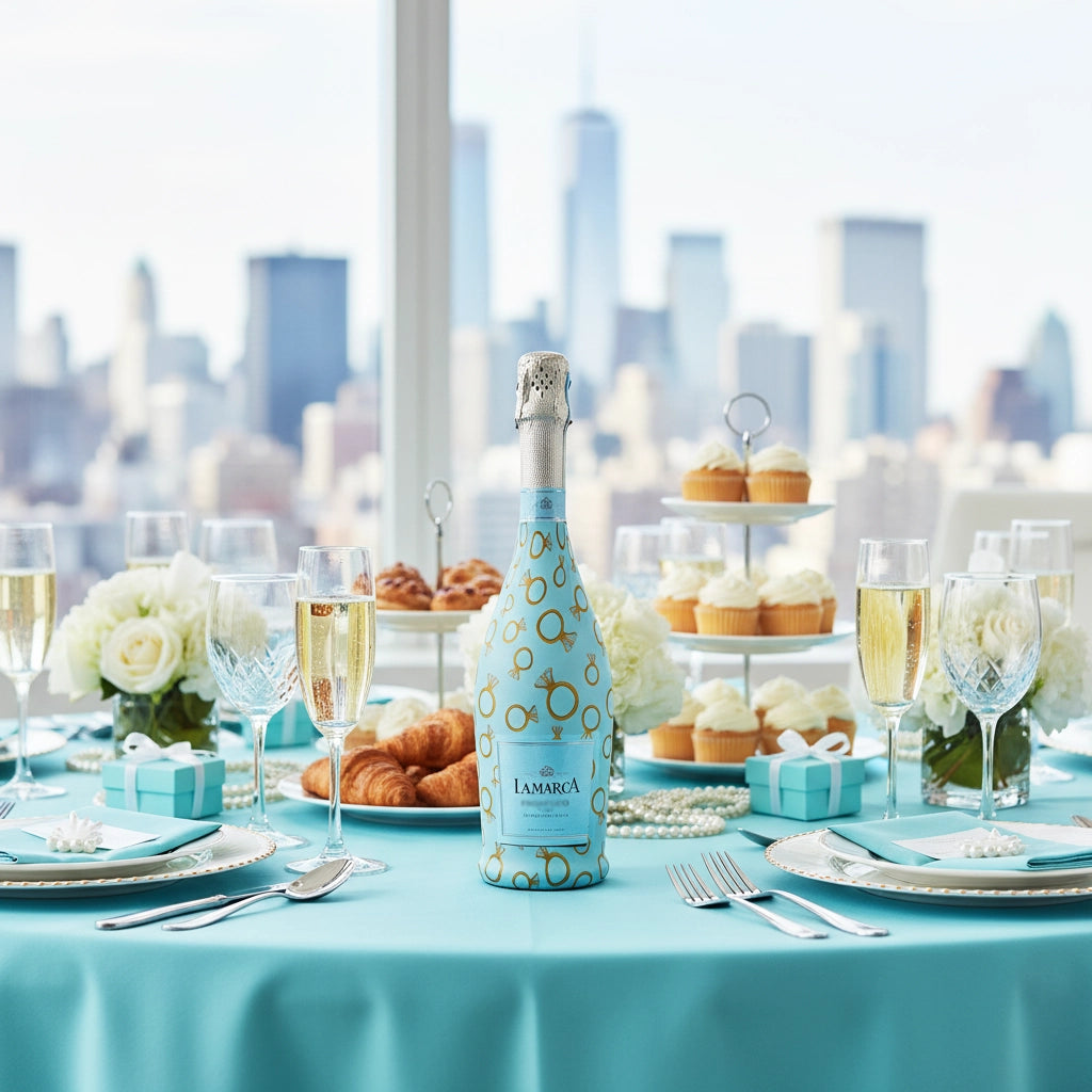 Beau Bottles Blue Engagement Ring Prosecco Bottle Wrap