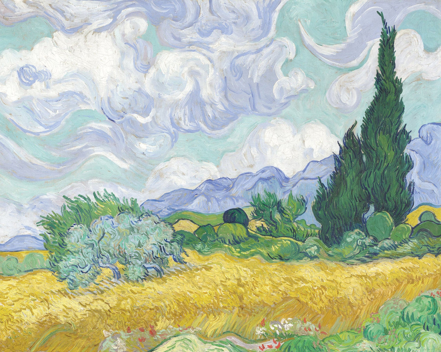 Wheat Fields with Cypresses 1000 Piece Jigsaw Puzzle