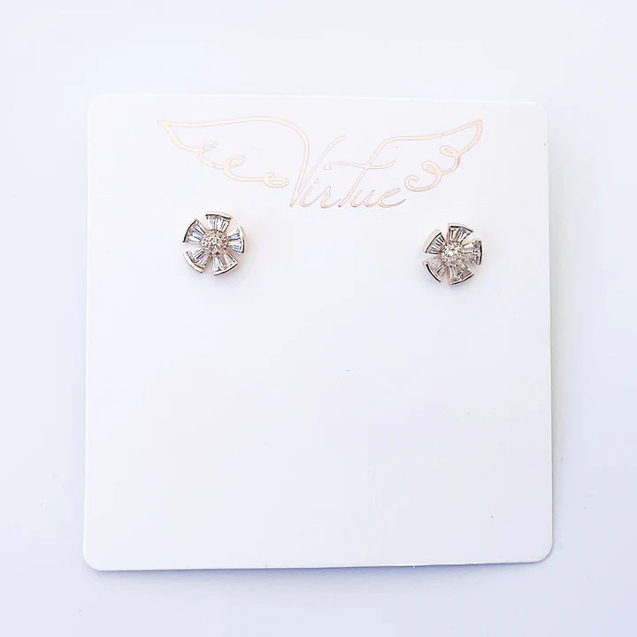 Wheel Flower Stud Earrings