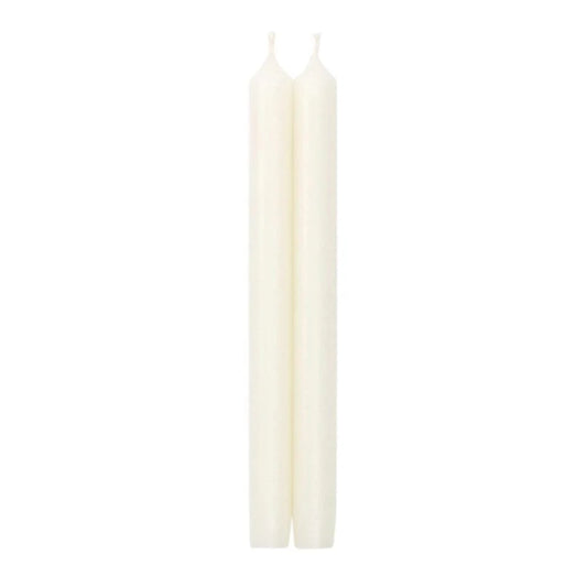 White 10" Crown Taper Candle Set of 2