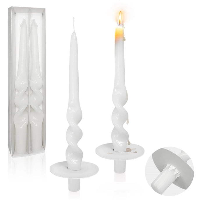 2-Pack Drip Proof Spiral Taper Candles