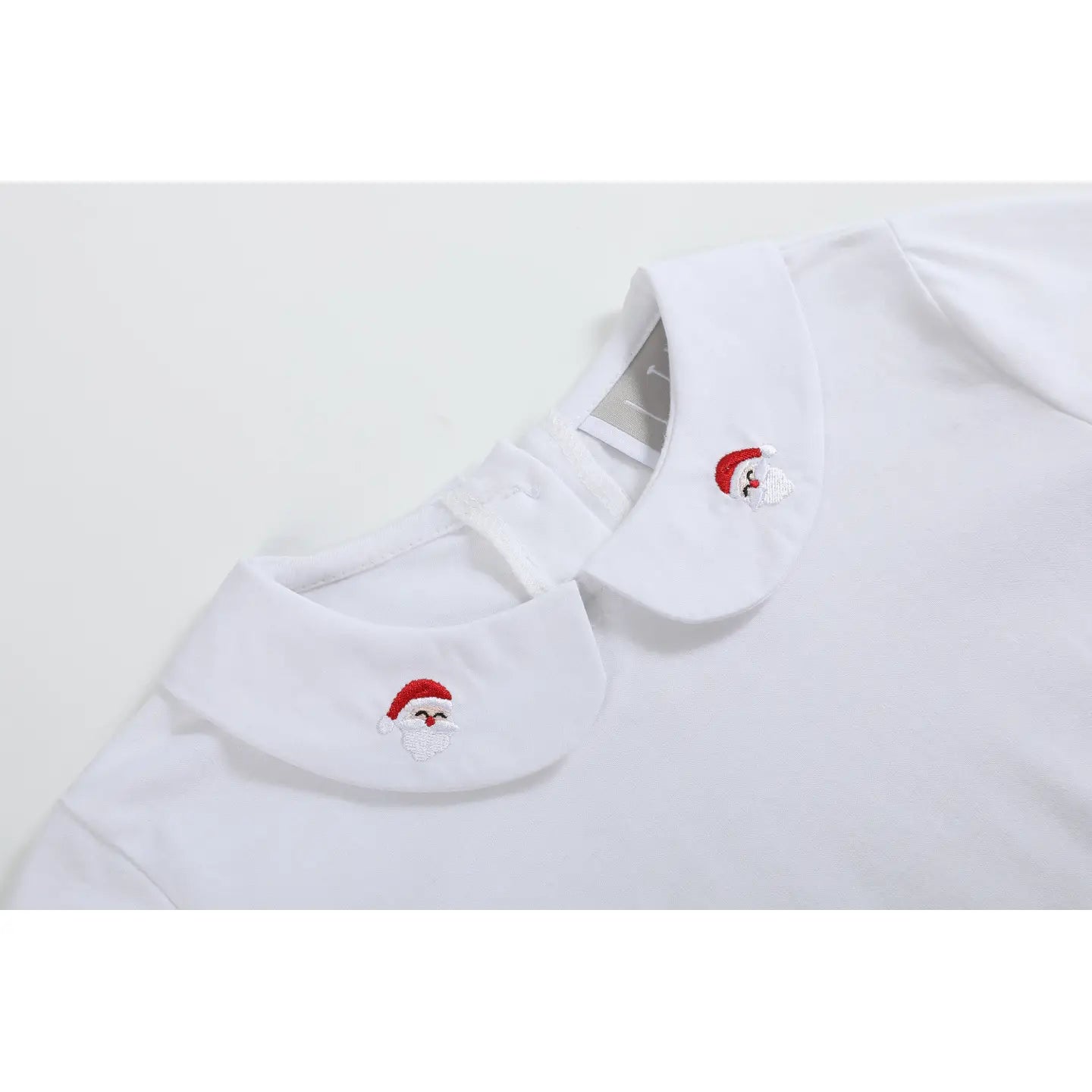 White Cotton Santa Collared Shirt