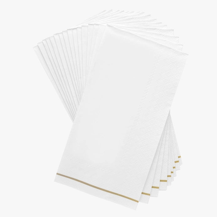 Gold Stripe Guest Paper Napkins