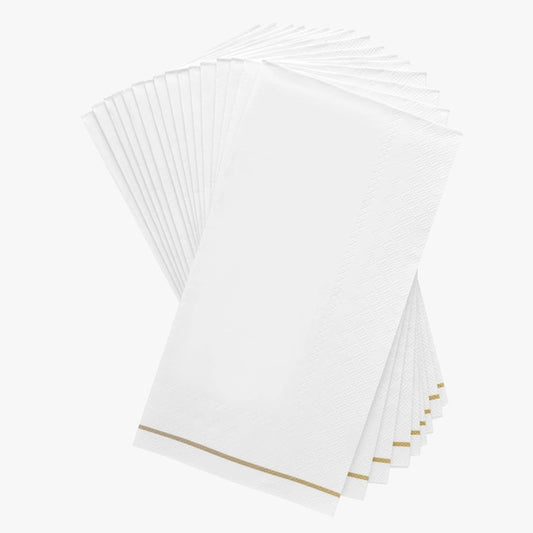 Gold Stripe Guest Paper Napkins