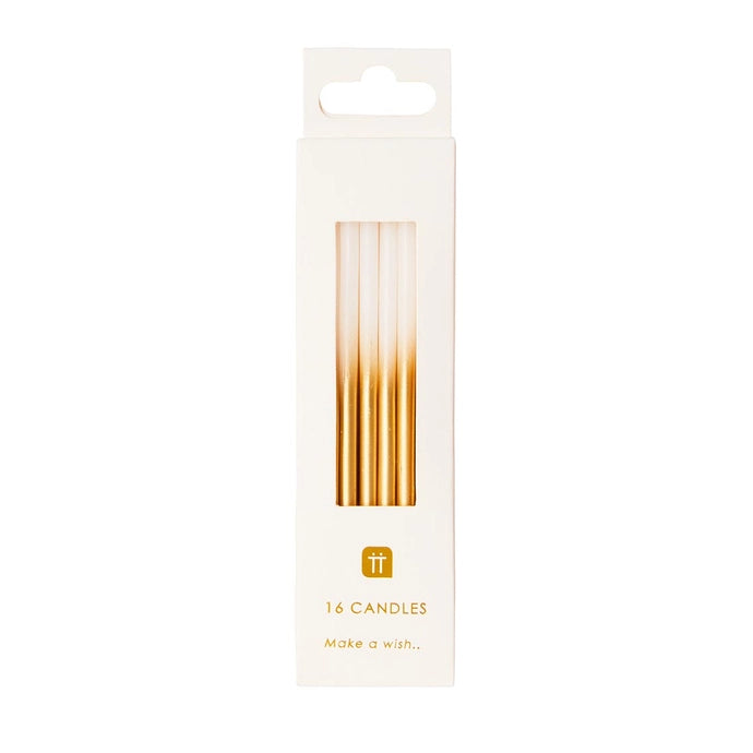 White and Gold Birthday Candles