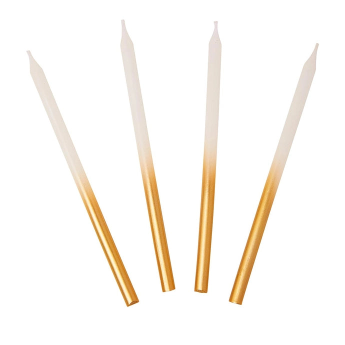 White and Gold Birthday Candles