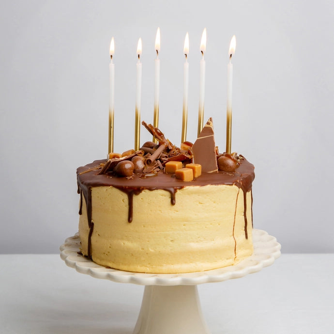 White and Gold Birthday Candles