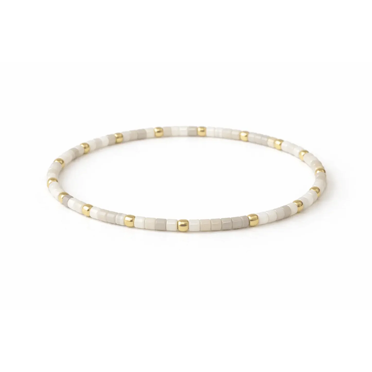 Endless Summer 14k Gold Filled & Whites Beaded Bracelet