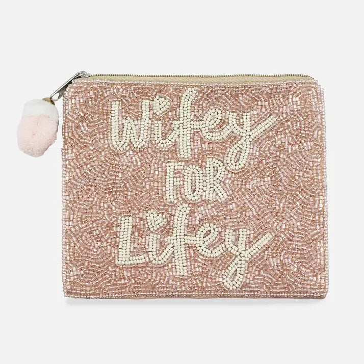 Wifey For Lifey Beaded Coin Pouch